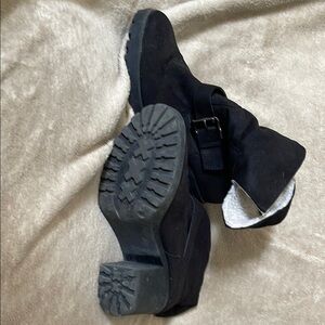 Black Ankle Boots with Buckle